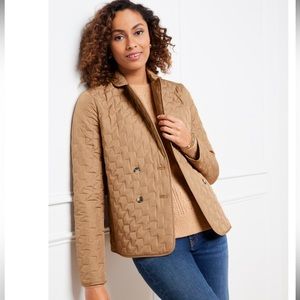 Talbots // Quilted Blazer in Tan - Plus Size 2X